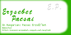erzsebet pacsai business card
